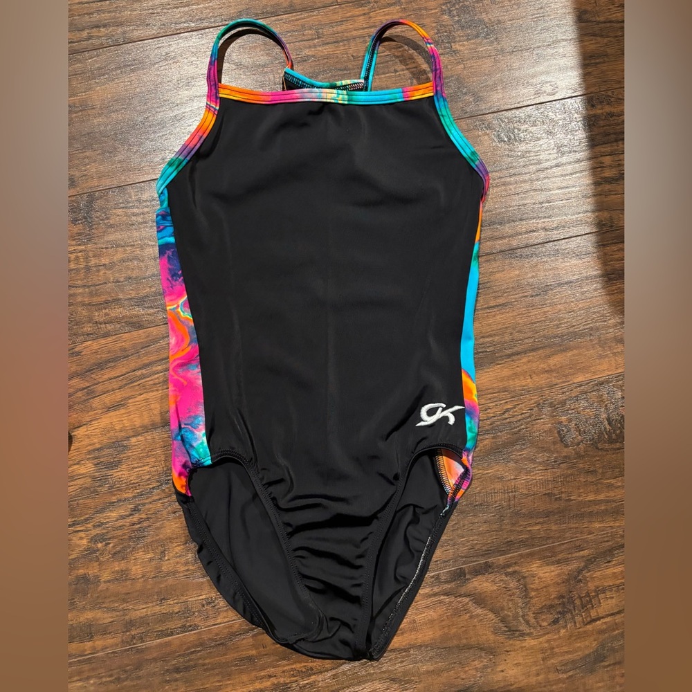 GK Elite gymnastics leotard with matching scrunchie.